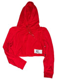 10: ETHIKA Red Crop Top Hoodie