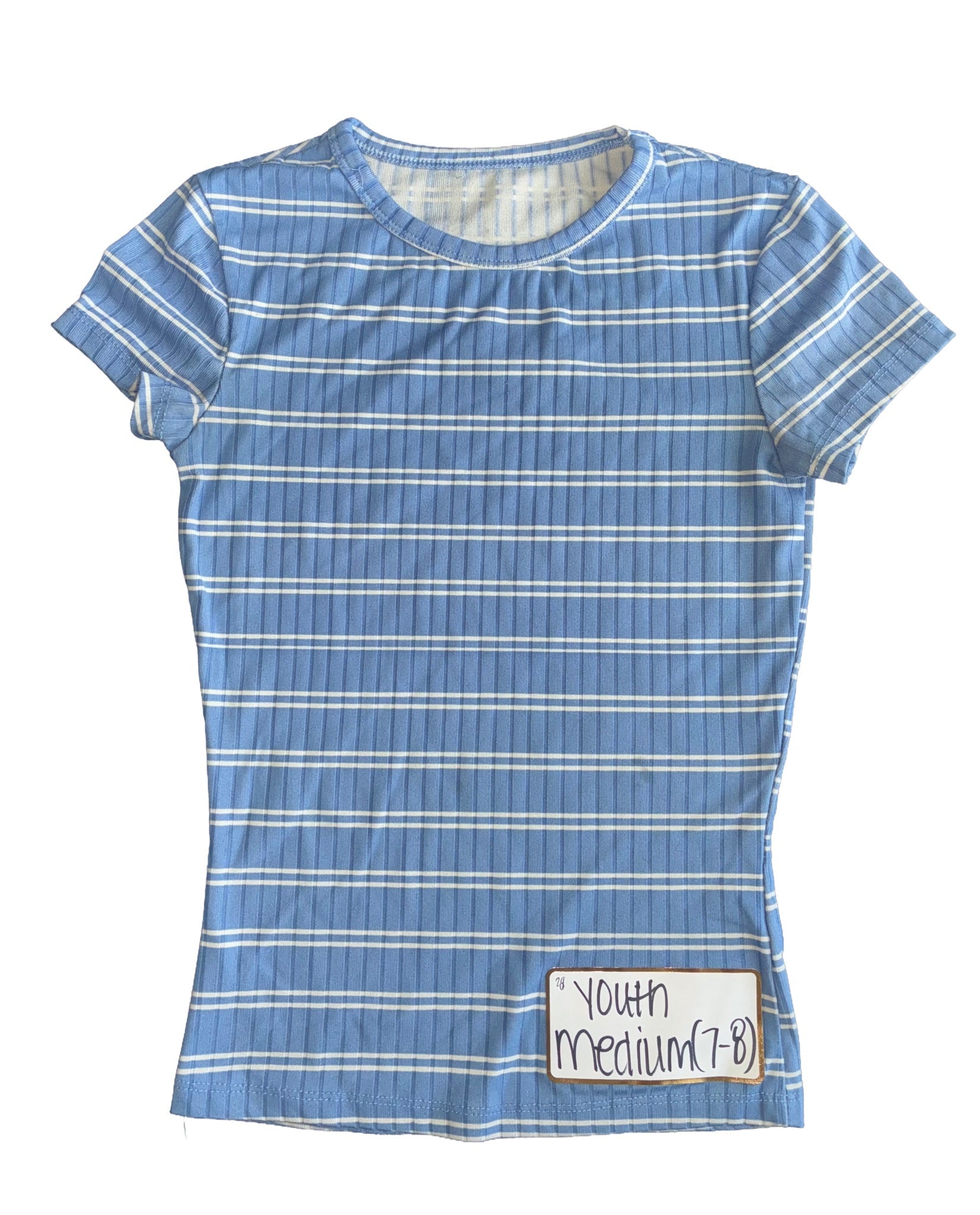 28: Baby Blue and White Striped T-shirt