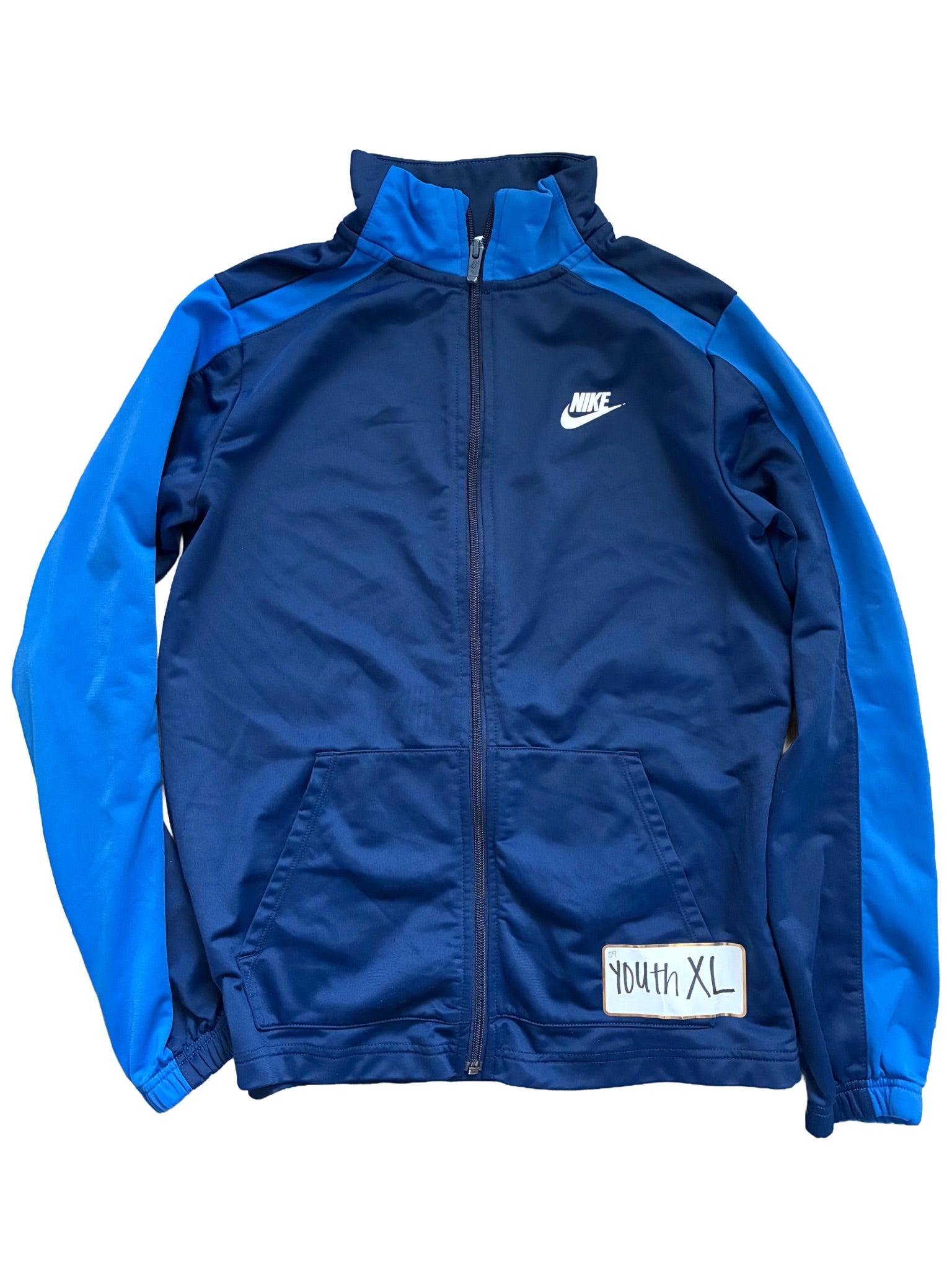 59: NIKE Two Tone Blue Zip-up Jacket