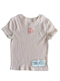 71: Baby Pink with Centered “Peace” Symbol Stretchy T-shirt